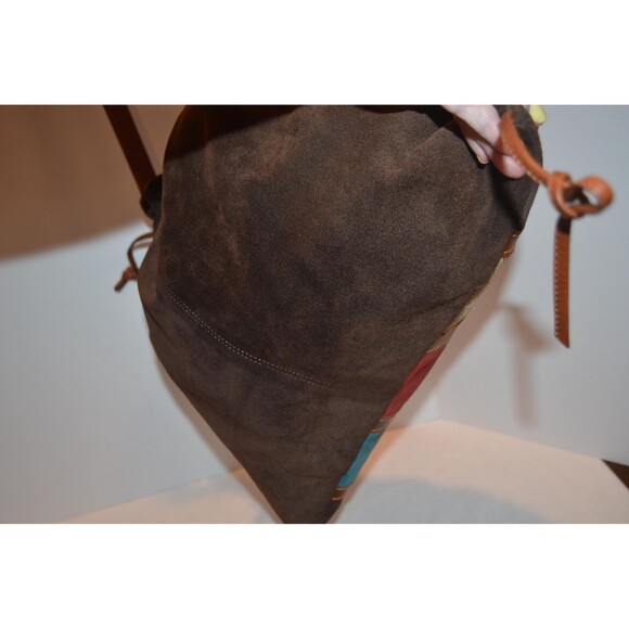 Boho Hippie Indie 1960s Inspired Hobo Bag Vintage Italian Suede - Picture 5 of 9